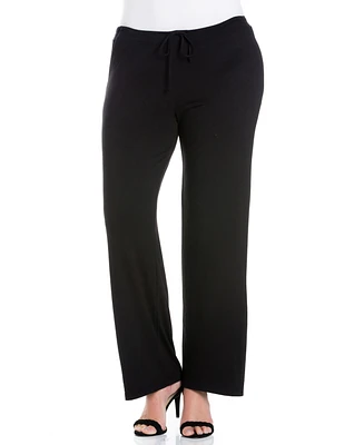 24seven Comfort Apparel Plus Comfortable Stretch Draw String Pants