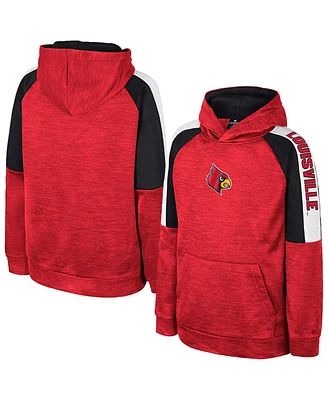 Colosseum Big Boys and Girls Red Louisville Cardinals Pullover Hoodie