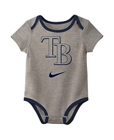 Nike Baby Boys and Girls 3-Pack Tampa Bay Rays Authentic Collection Bodysuit Set