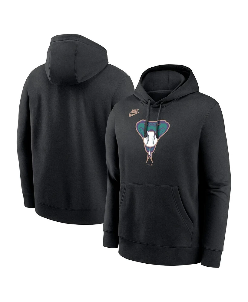Nike Men's Black Arizona Diamondbacks Cooperstown Collection Logo Club Pullover Hoodie