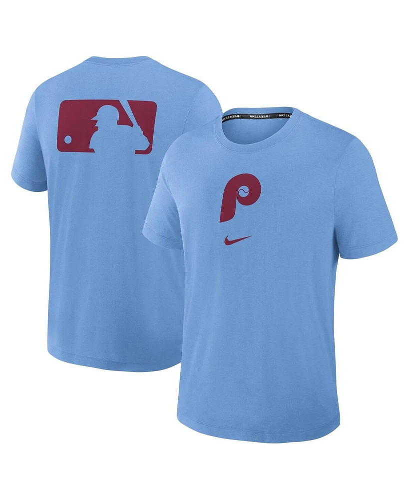 Nike Men's Light Blue Philadelphia Phillies Authentic Collection Early Work Tri-Blend Performance T-Shirt