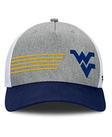 Fanatics Men's Heather Gray/Navy West Virginia Mountaineers Profile Trucker Adjustable Hat