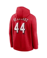 Nike Men's Elly De La Cruz Red Cincinnati Reds Player Name Number Club Pullover Hoodie
