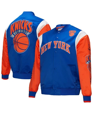 Mitchell & Ness Men's and Women's Blue New York Knicks Vintage Team Origins Satin Full-Snap Jacket