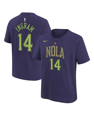 Nike Big Boys and Girls Brandon Ingram Purple New Orleans Pelicans 2024/25 City Edition Name Number T-Shirt