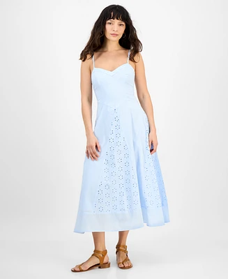 And Now This Petite V-Neck Sleeveless Eyelet Maxi Dress, Exclusively at Macy's