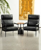Glitzhome 39.5" Leatherette Mid-Century Modern Armchair