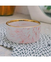 Marble Dog Bowl: Blush Pink & Gold Accent