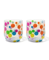 Stemless Wine Glasses 12oz: 4 pk - Polka Dot