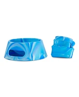 Aqua-Fur Dog Bowl 18oz: Arctic Sky
