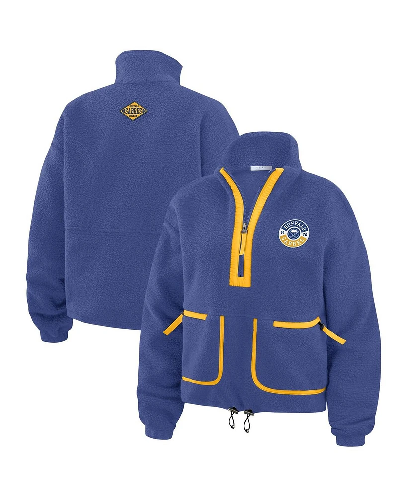Wear by Erin Andrews Women's Royal Buffalo Sabres Polar Fleece Half-Zip Jacket
