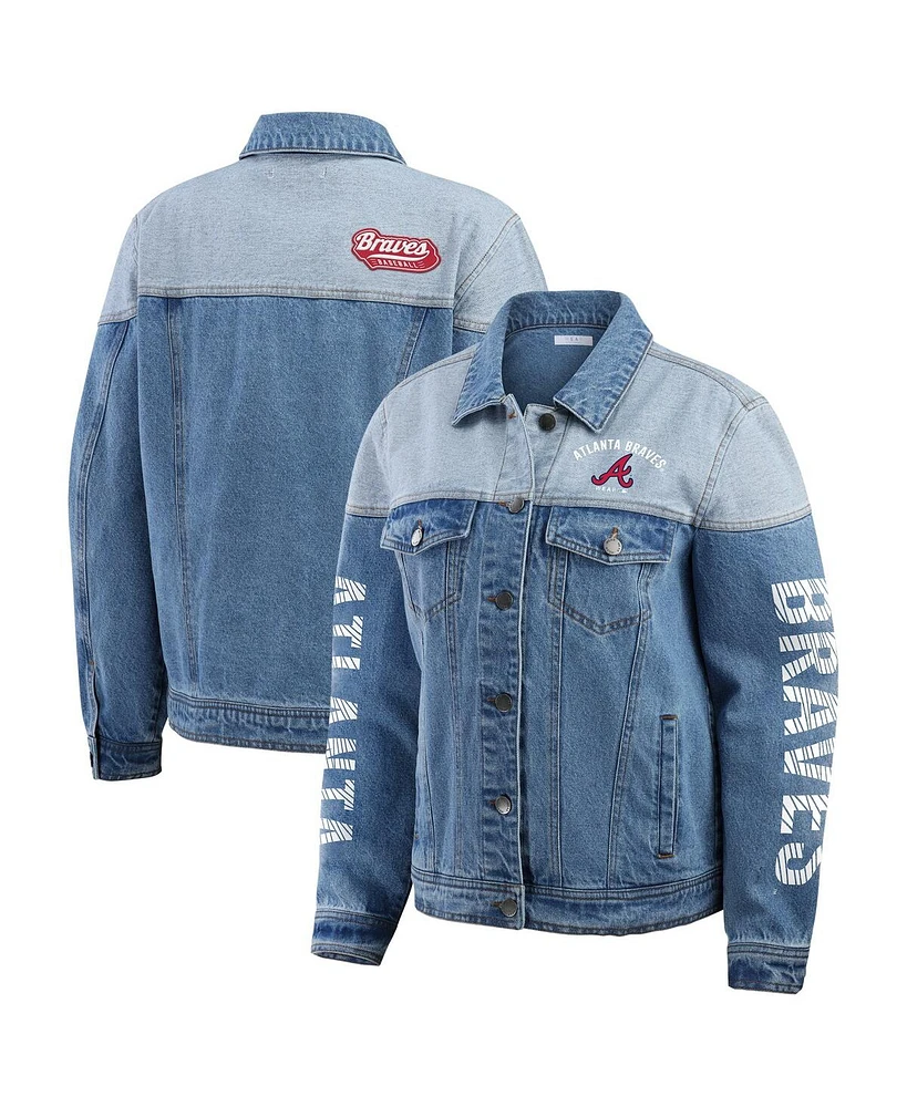Wear by Erin Andrews Women's Atlanta Braves Full-Button Denim Jacket