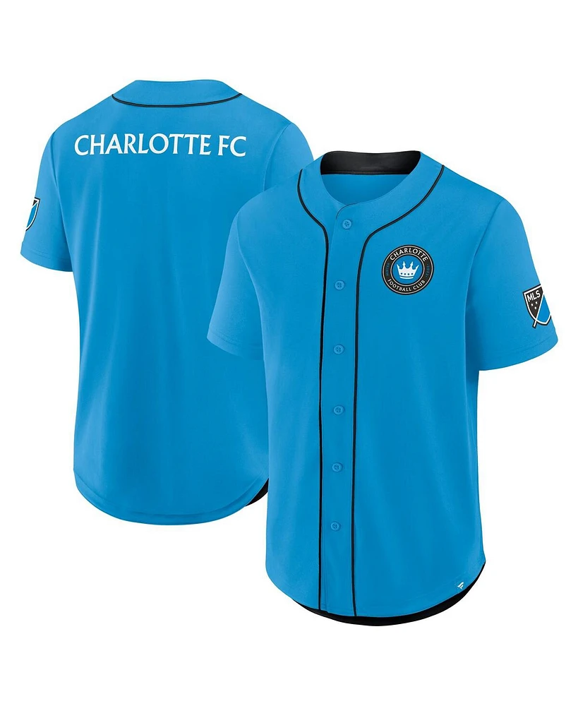 Fanatics Men's Blue Charlotte Fc Injury Time Baseball Jersey