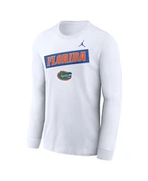 Jordan Men's White Florida Gators Two-Hit Classic Location Long Sleeve T-Shirt