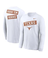 Nike Men's White Texas Longhorns Two-Hit Classic Location Long Sleeve T-Shirt