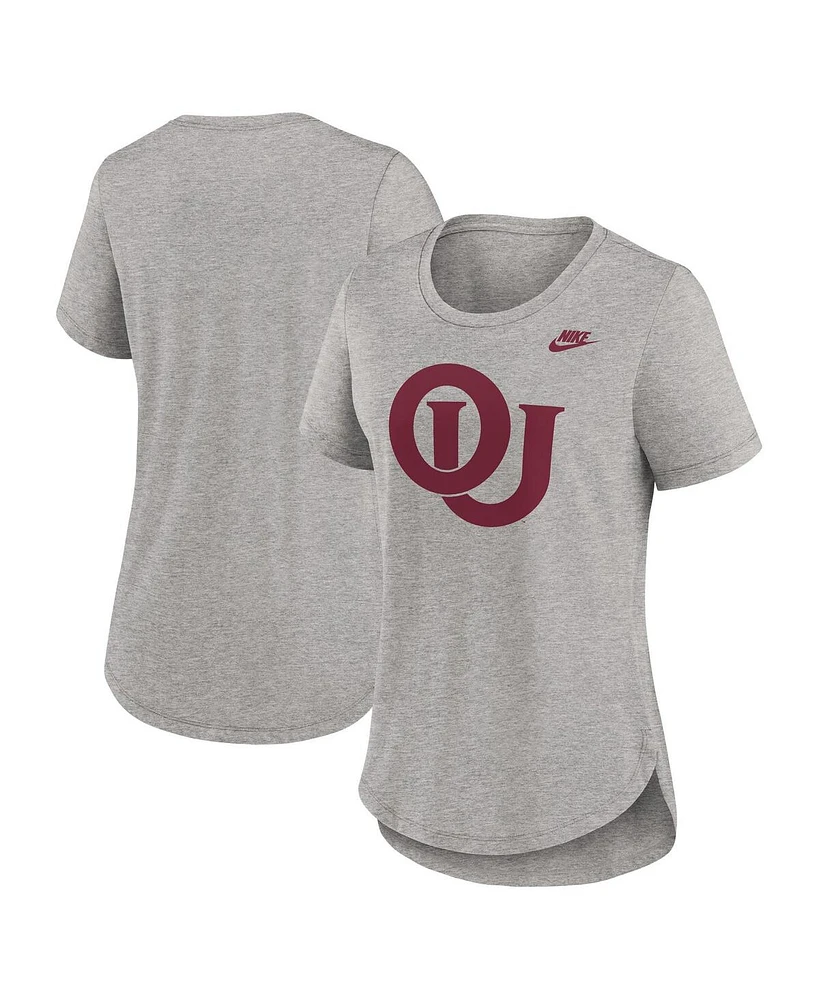 Nike Women's Heather Gray Oklahoma Sooners Legacy Tri-Blend T-Shirt