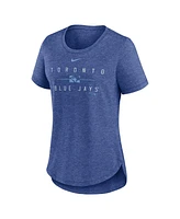 Nike Women's Heather Royal Toronto Blue Jays Knockout Team Stack Tri-Blend Scoop Neck T-Shirt