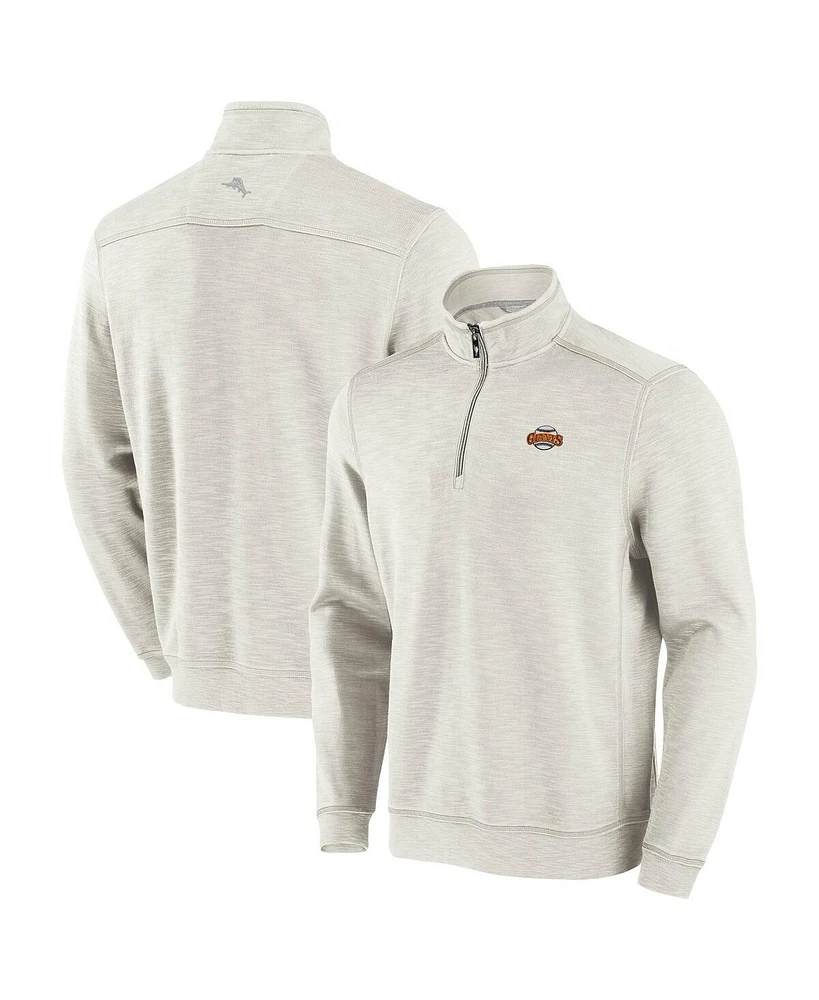 Tommy Bahama Men's Cream San Francisco Giants Sport Tobago Bay Tri-Blend Half-Zip Sweatshirt
