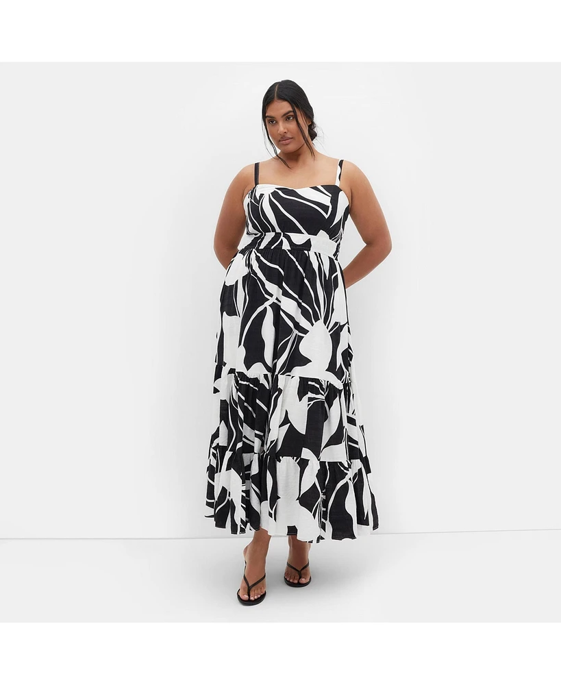 City Chic Plus Kehlani Print Maxi Dress