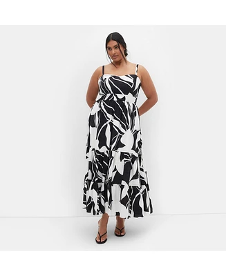 City Chic Plus Kehlani Print Maxi Dress