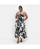 City Chic Plus Kehlani Print Maxi Dress