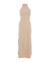 Quiz Women's Satin Halter Neckline Midi Dress