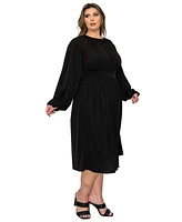 L I V D Plus Audrey Ruched Midi Dress