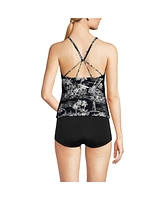 Lands' End Women's Mastectomy Tugless High Neck Strappy Back Tankini Swimsuit Top