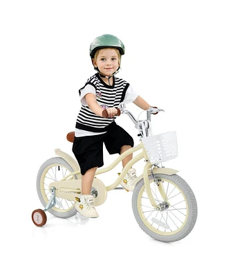 16-Inch Kids Bike with Adjustable Seat and Training Wheels, Fits Ages 3-8