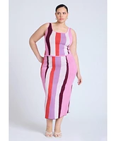 Eloquii Plus Intarsia Column Skirt