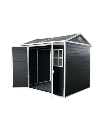 Mondawe 8x6ft Outdoor Storage Shed with Floor and 2 Windows