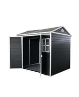 Mondawe 8x6ft Outdoor Storage Shed with Floor and 2 Windows