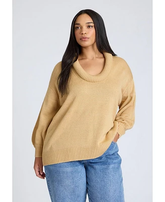 Eloquii Plus Round Neckline Slouchy Sweater