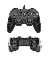 1pc Black Translucent Dual Vibration Usb Wired Game Controller for PS3 Pc Tv Box