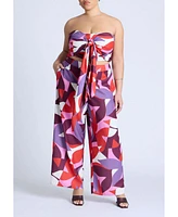 Eloquii Plus Tie Front Scarf Top