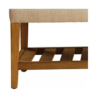 Tufted Fabric Upholstered Storage Bench with Shelves for Entryway or Bedroom