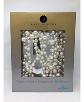 Kate Aurora 1 Piece Premium Luxury Large Pearl Beaded Window Curtain Panel