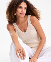 I.n.c. International Concepts Women's Ribbed Sleeveless V-Neck Tank, Exclusively at Macy's