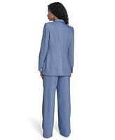 Calvin Klein Womens One Button Blazer Wide Leg Pants