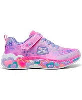Skechers Little Girls' S-Lights: Eternal Heart Lights Light-Up Fastening Strap Casual Sneakers from Finish Line