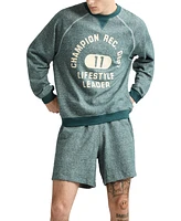 Champion Men's Yearbook Raglan Sleeve Logo Graphic Sweatshirt