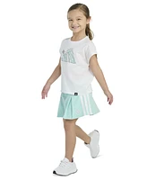 adidas Toddler and Little Girls 2-Piece Graphic Sleeveless Box T-Shirt French Terry Skort Set