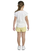 adidas Toddler and Little Girls 2-Piece Short Sleeve Graphic T-Shirt Mesh Set