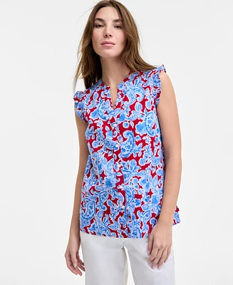 Tommy Hilfiger Women's Olympia Paisley Ruffled Blouse
