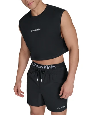 Calvin Klein Men's Cropped Logo Swim Tank Top
