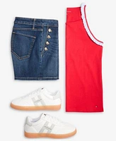 Tommy Hilfiger Womens Ruffle Trim Tank Top Greenwich Sailor Jean Shorts