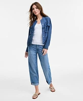 Tommy Hilfiger Women's Chambray Utility Bomber Jacket