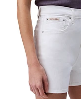Calvin Klein Jeans Women's High-Rise Midi Denim Shorts