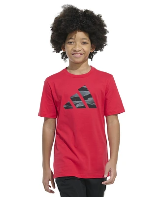 adidas Big Boys Short Sleeve Tiger Camo Logo T-Shirt