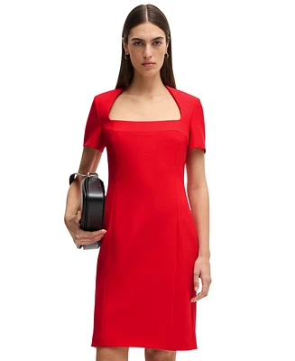 Boss by Hugo Women's Square-Neck Slim-Fit Dress